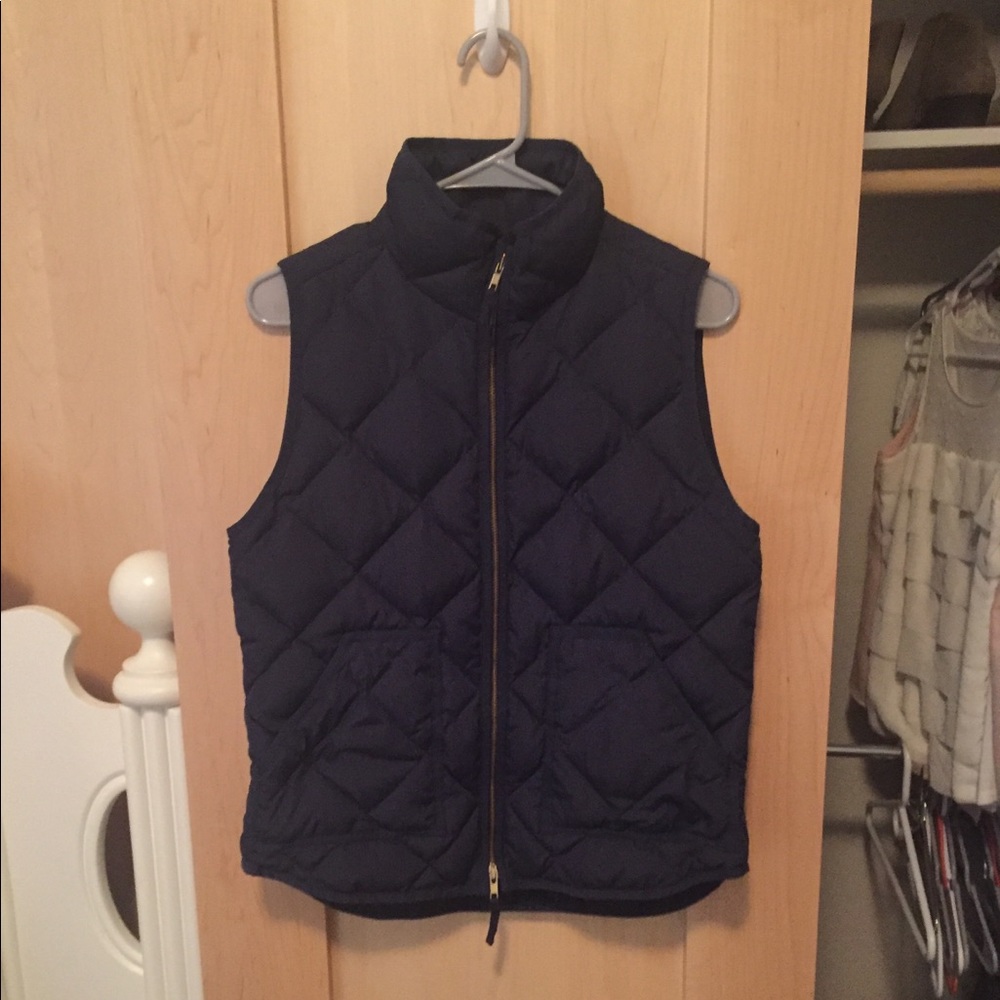 NWOT J. Crew Navy Blue Puffer Vest